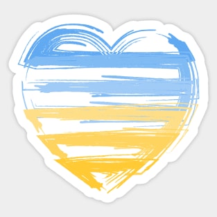 Heart in the colors of the Ukrainian flag Sticker